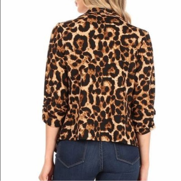 Cheetah leopard animal Print Shawl Collar Blazer - Picture 5 of 7